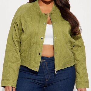 Olive Green Women's Quilted Jacket